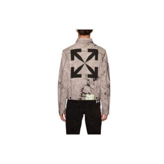 FW20 Tie-dye Printed Denim Jacket Men Grey FW20 Tie-dye Printed Denim Jacket Men Grey