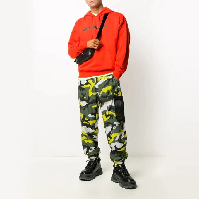 FW20 Trellis Loose Hooded Pullover Men Orange