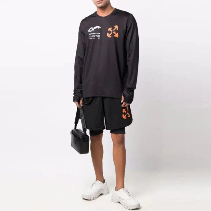 FW21 Active Logo Printing Long Sleeves Loose Fit Black