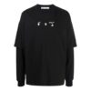 FW21 Alphabet Pattern Printing Round Neck Long Sleeves Black