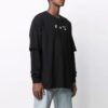 FW21 Alphabet Pattern Printing Round Neck Long Sleeves Black