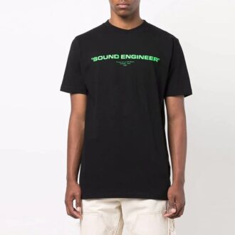 FW21 Alphabet Printing Pattern Short Sleeve Ordinary Version Black