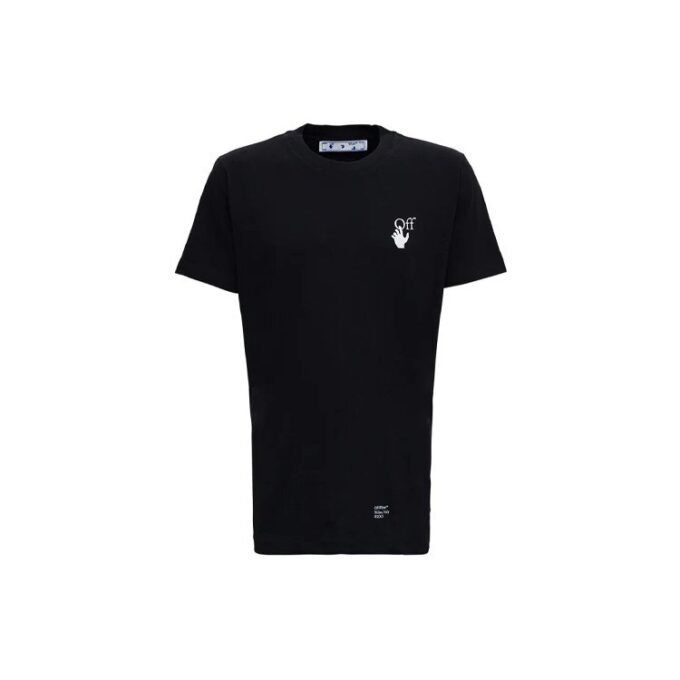 FW21 Alphabet Printing Round Neck Short Sleeve Version Black