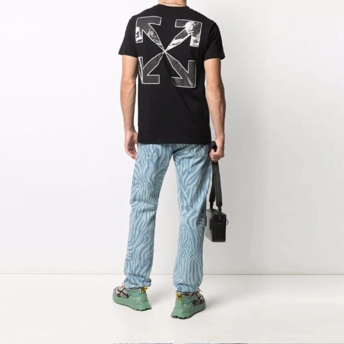 FW21 Alphabet Printing Round Neck Short Sleeve Version Black