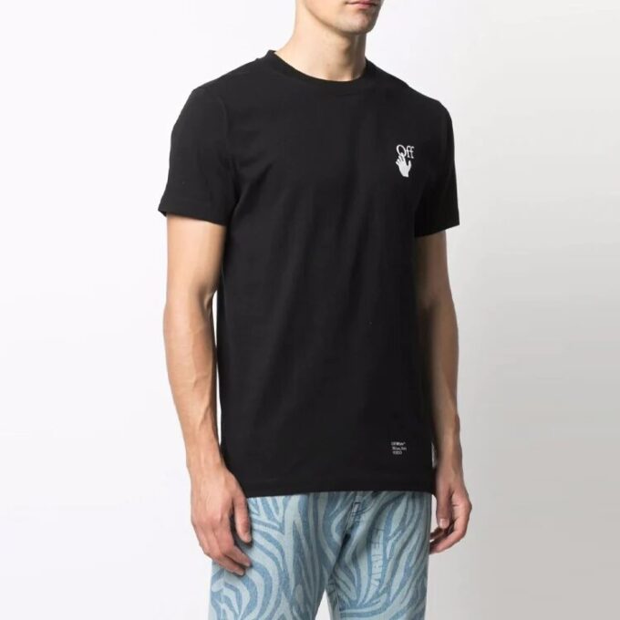 FW21 Alphabet Printing Round Neck Short Sleeve Version Black