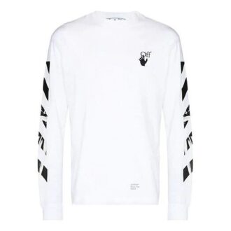 FW21 Arrow Logo Printing Round Neck Long Sleeves Ordinary Version White