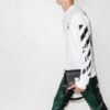FW21 Arrow Logo Printing Round Neck Long Sleeves Ordinary Version White