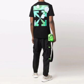 FW21 Arrow Pattern Alphabet Solid Color Short Sleeve Version Black