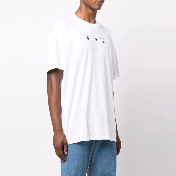 FW21 Arrow Pattern Printing Short Sleeve Loose Fit White
