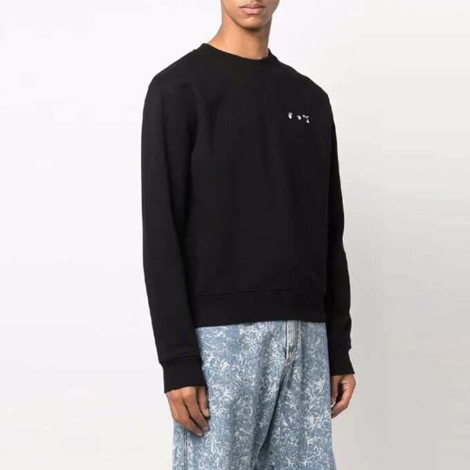 FW21 Arrow Pattern Round Neck Pullover Version Black