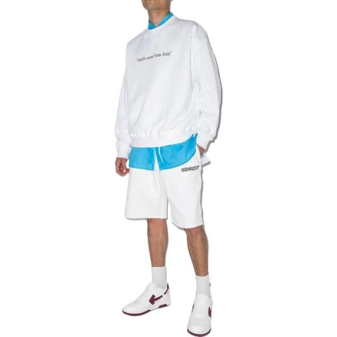 FW21 Arrow Pattern Sports Shorts Loose Fit White