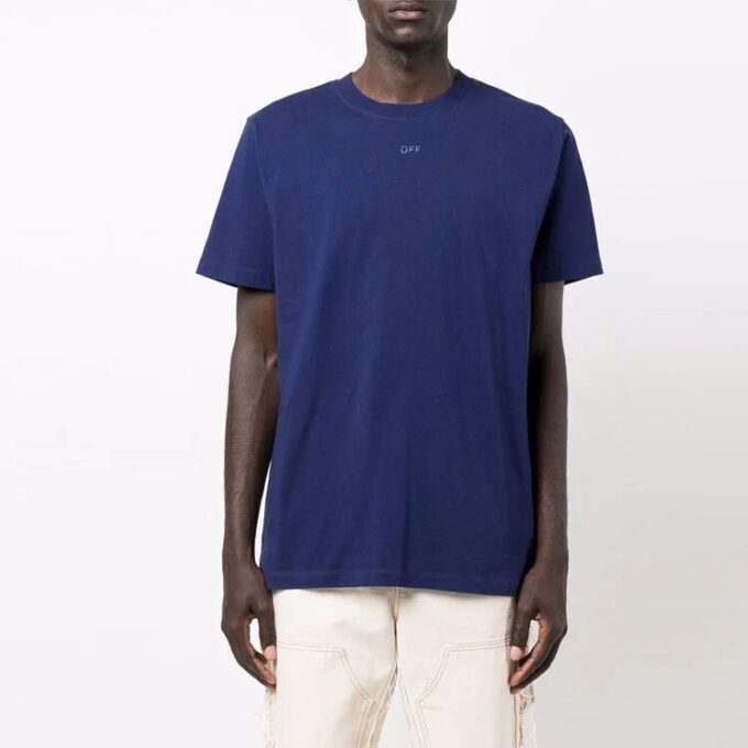 FW21 Arrow Printing Round Neck Short Sleeve Ordinary Version Blue