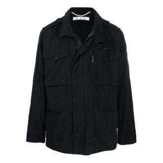 FW21 Arrows Logo Cargo Pocket Solid Color Long Sleeves Jacket Ordinary Version Black