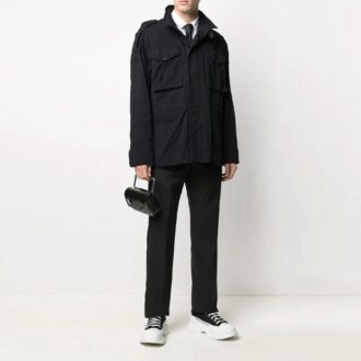 FW21 Arrows Logo Cargo Pocket Solid Color Long Sleeves Jacket Ordinary Version Black