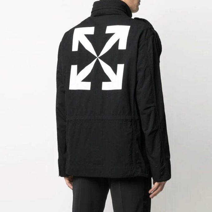 FW21 Arrows Logo Cargo Pocket Solid Color Long Sleeves Jacket Ordinary Version Black