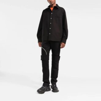 FW21 Chest Pocket Long Sleeves Shirt Loose Fit Black