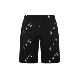FW21 Cotton Alphabet Full Print Pattern Casual Shorts Version Black