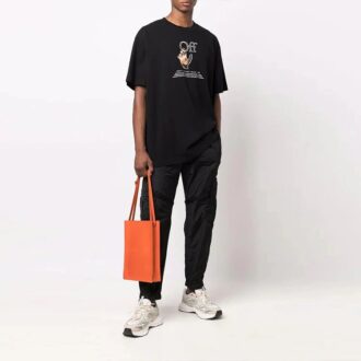FW21 Funny Logo Printing Round Neck Loose Fit Black