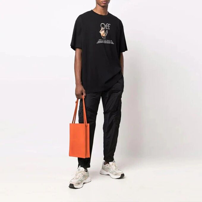 FW21 Funny Logo Printing Round Neck Loose Fit Black