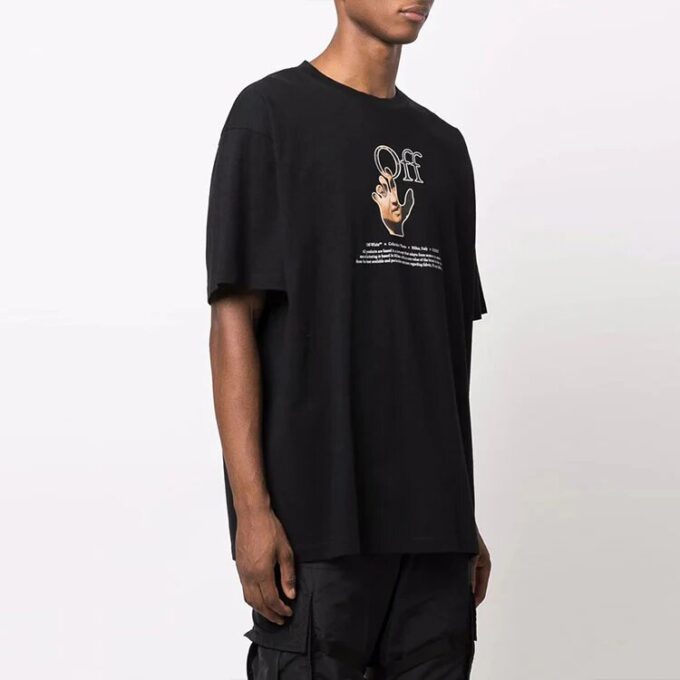 FW21 Funny Logo Printing Round Neck Loose Fit Black