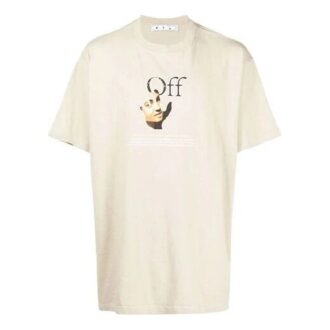 FW21 Funny Logo Printing Round Neck Loose Fit Brown