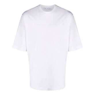 FW21 Geometry Pattern Round Neck Short Sleeve Slim Fit Version White