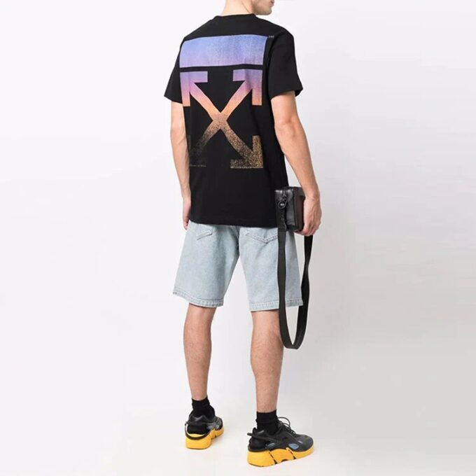 FW21 Gradient Multi-Color Arrow Short Sleeve Ordinary Version Black