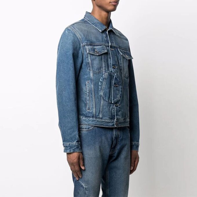 FW21 lapel Denim Jacket Version Blue