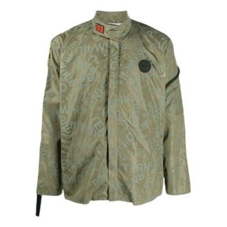 FW21 Large Alphabet Logo Printing Zipper Jacket Version Green