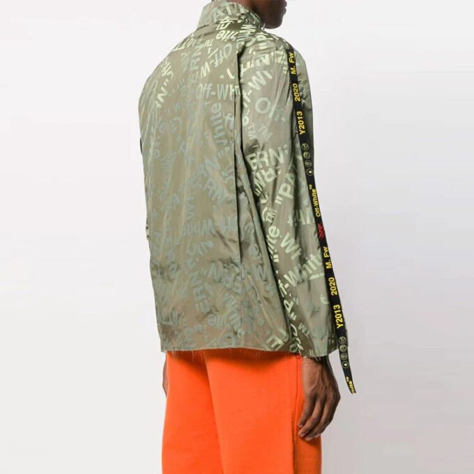 FW21 Large Alphabet Logo Printing Zipper Jacket Version Green