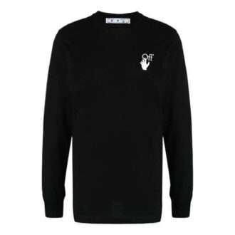 FW21 Logo Arrow Pattern Round Neck Long Sleeves Black