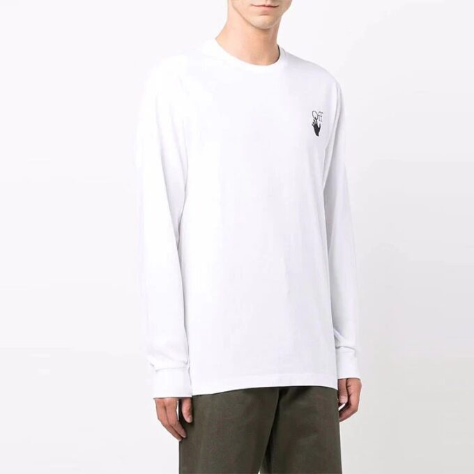 FW21 Logo Arrow Pattern Round Neck Pullover Ordinary Version White