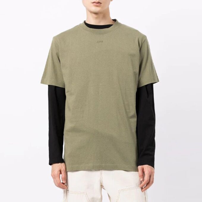 FW21 Logo Arrow Pattern Round Neck Short Sleeve Ordinary Version Green