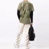 FW21 Logo Arrow Pattern Round Neck Short Sleeve Ordinary Version Green