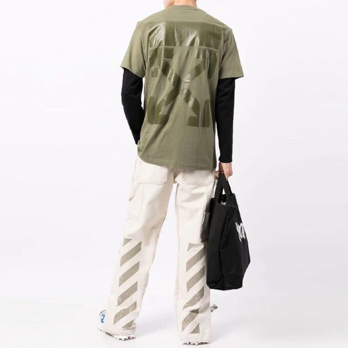 FW21 Logo Arrow Pattern Round Neck Short Sleeve Ordinary Version Green