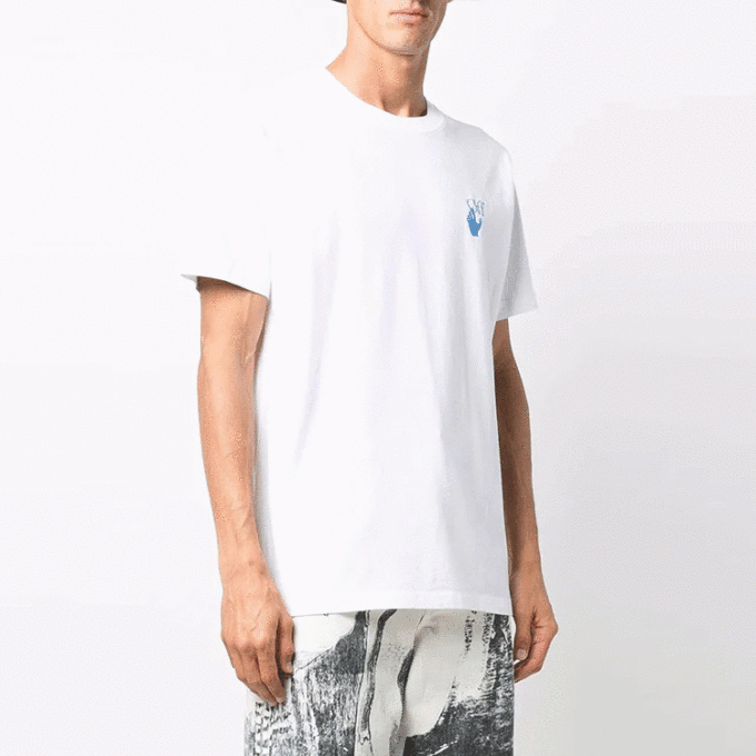 FW21 Logo Embroidered Alphabet Short Sleeve Ordinary Version White