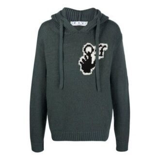 FW21 Logo Knit hooded Ordinary Version Green