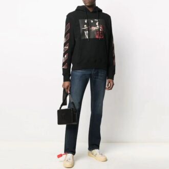 FW21 Logo Pattern Printing Pullover Ordinary Version Black