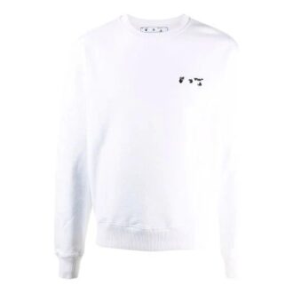 FW21 Logo Pattern Round Neck Long Sleeves Ordinary Version White