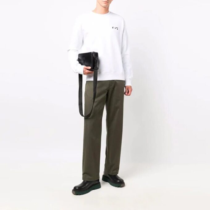 FW21 Logo Pattern Round Neck Long Sleeves Ordinary Version White