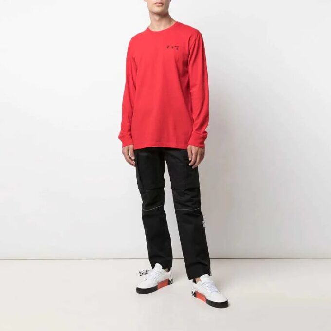 FW21 Logo Print Crewneck PulloverLong Sleeve Men’ s Red