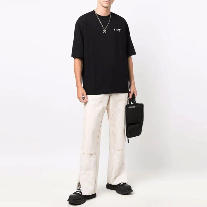 FW21 Logo Printing Round Neck Short Sleeve Ordinary Version Black