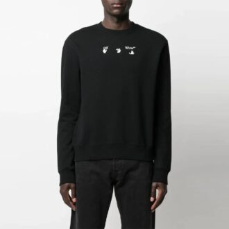 FW21 Logo Round Neck Long Sleeves Loose Fit Black