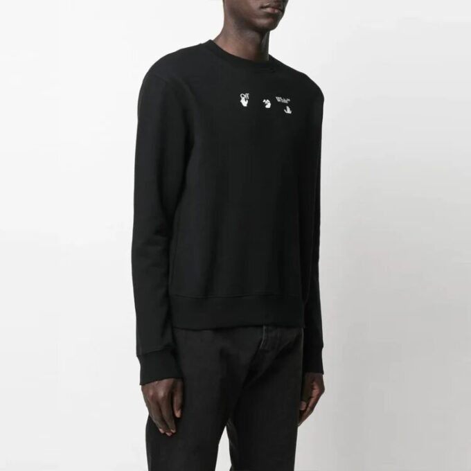 FW21 Logo Round Neck Long Sleeves Loose Fit Black