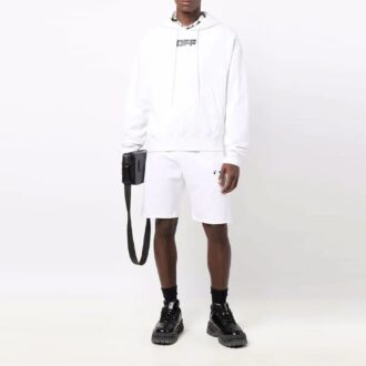 FW21 Pants Logo Printing Elastic Waistband Sports Shorts Version White