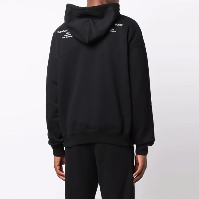 FW21 Pattern Alphabet Printing Drawstring Pullover Version Black