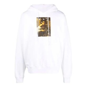 FW21 Pattern Alphabet Printing Drawstring Pullover Version White