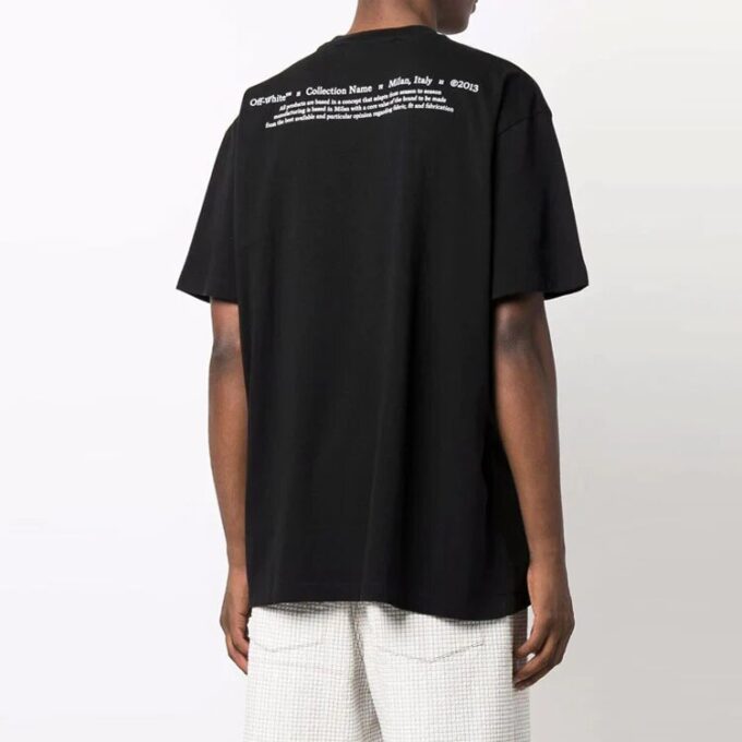 FW21 Pattern Alphabet Printing Round Neck Short Sleeve Loose Fit Black