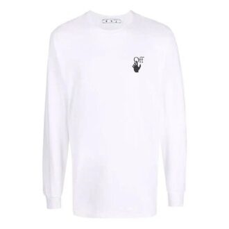 FW21 Pattern Printing Round Neck Pullover Long Sleeves Version White