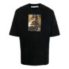FW21 Pattern Printing Round Neck Short Sleeve Slim Fit Version Black